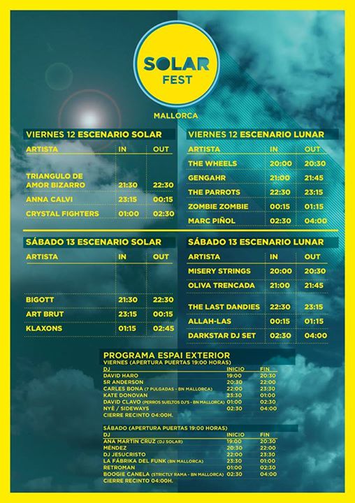 horaris Solar Fest 2014